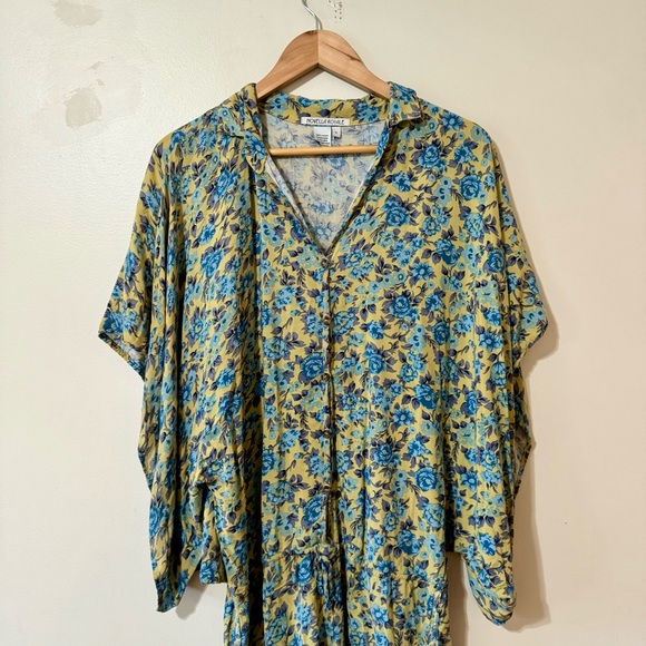 Novella Royale Romper Blue Rose Luna Floral Pattern Wide Sleeve Boho Small - Picture 2 of 7